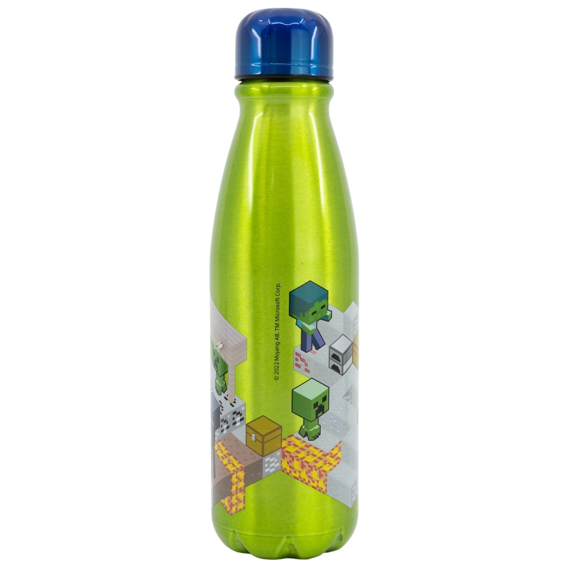 Botella De Aluminio Térmico Color Verde - Minecraft