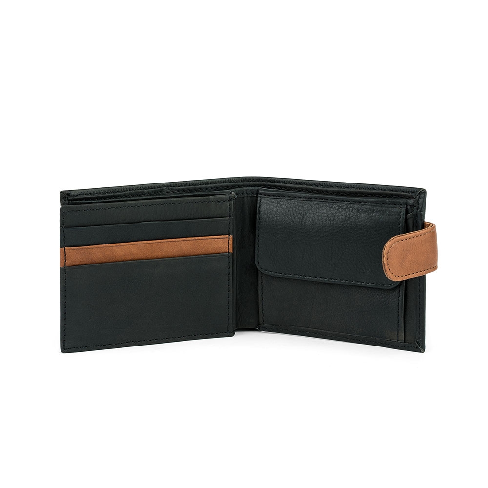 Cartera De Piel Para Hombre Color Negro - Valtico