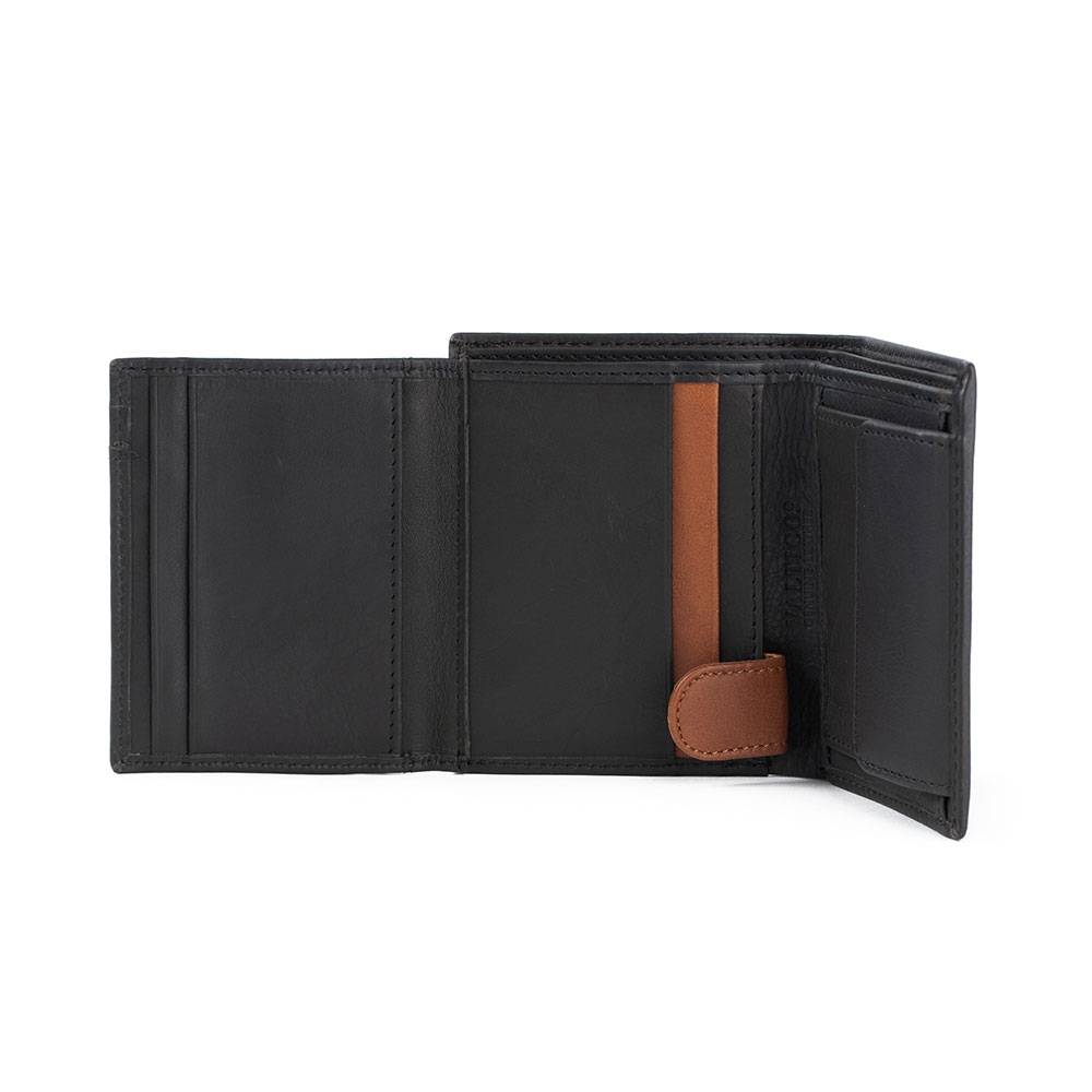 Cartera De Piel Para Hombre Color Negro - Valtico