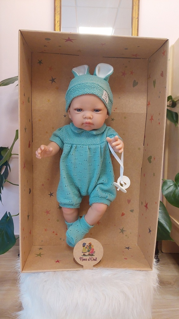 Muñeco Bebe Rubi Con Mono De Lana Color Menta - Nines d'Onil