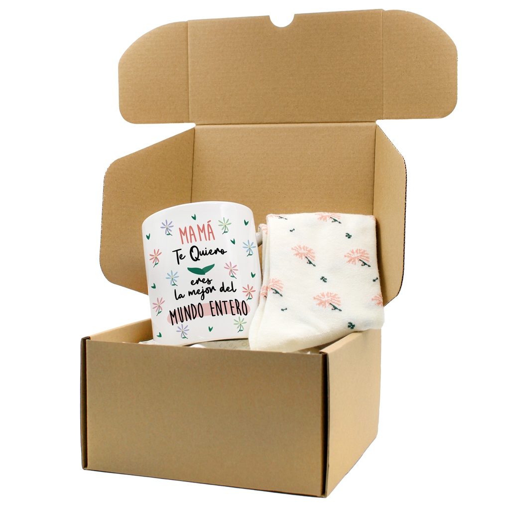 Pack Taza Calcetín "Mama eres la mejor del mundo entero" - L'Informal