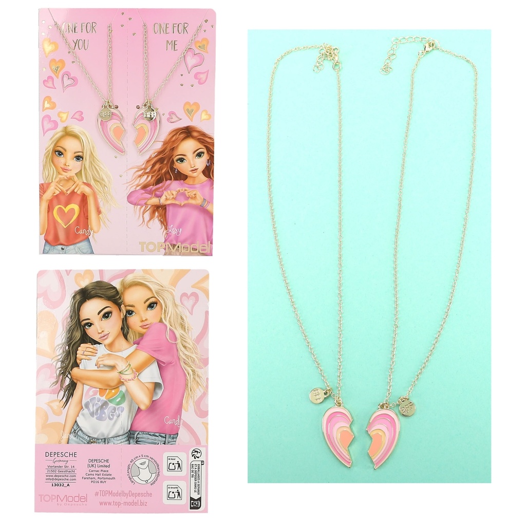 [13032] Set de collares BFF "Mejores Amigas" - TOPModel (Rosa)