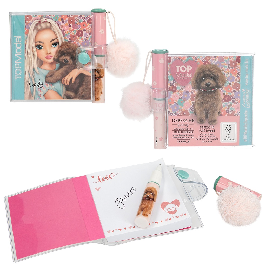 Mini Block de Notas con Boligrafo FLORAL - TOPModel (Turquesa)