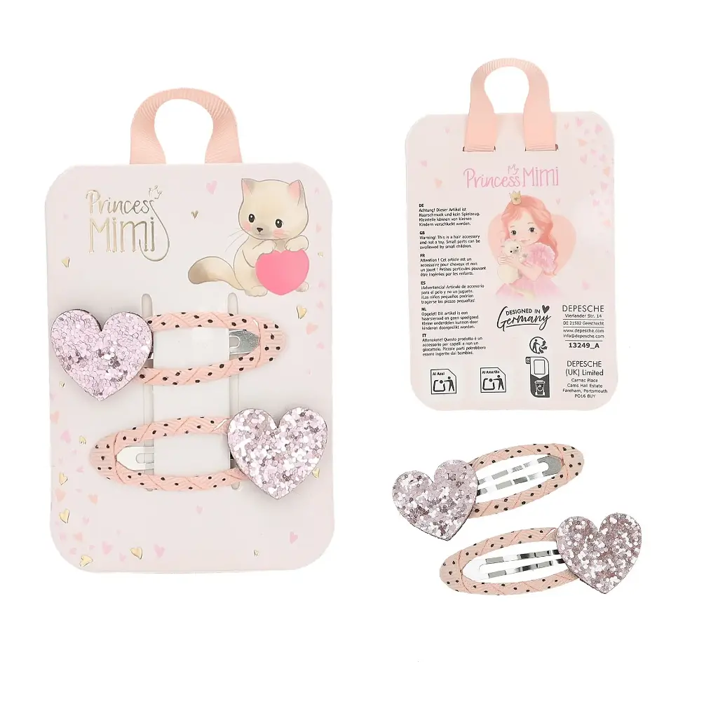 Ganchos del Pelo de Tela y Purpurina - Princess Mimi