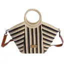 Bolso de Mano ForTime Rayado con Asas Circulares - FORTime