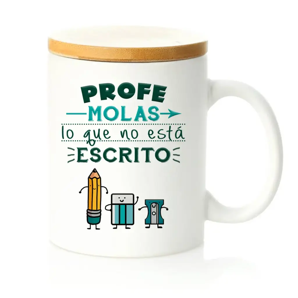 [TTB6704] Taza Bambú "Profe Molas lo que No esta Escrito" - L'Informal