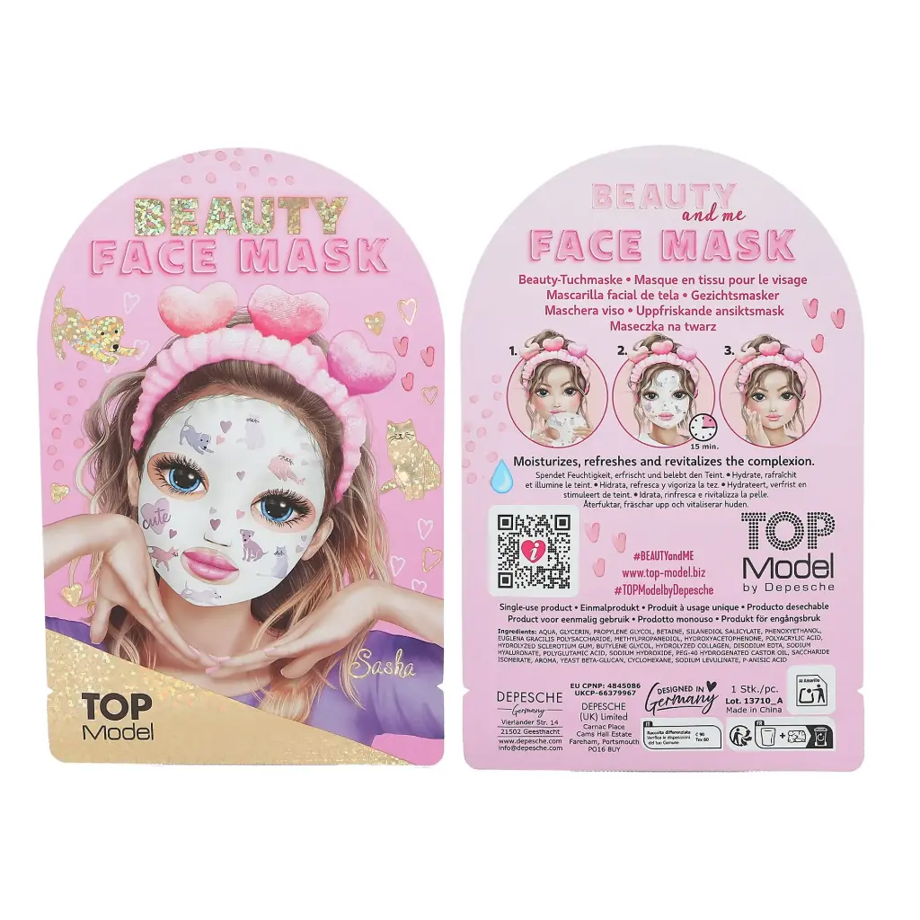 [13710] Mascarilla facial BEAUTY and ME - TOPModel (Rosa)