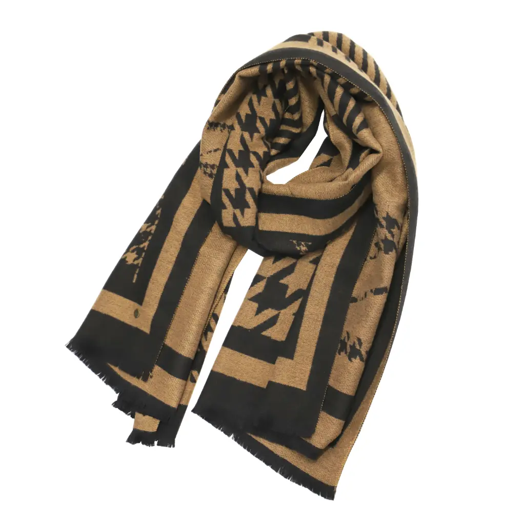 [0RI9660001] Bufanda Pata de Gallo Marron - Don Algodón