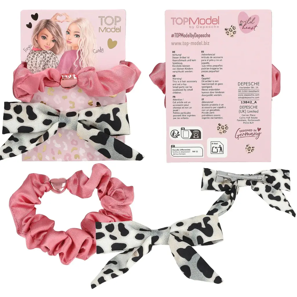 Set de Pinza para el Pelo y Coletero LEOHEART - TOPModel (Rosa)