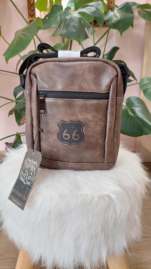 [R66_0LX8804051] Bandolera de Hombre Color Piel Edu - Route 66