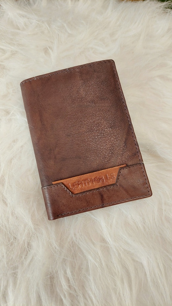 [2094] Cartera De Piel Para Hombre Color Marrón - Leather LS