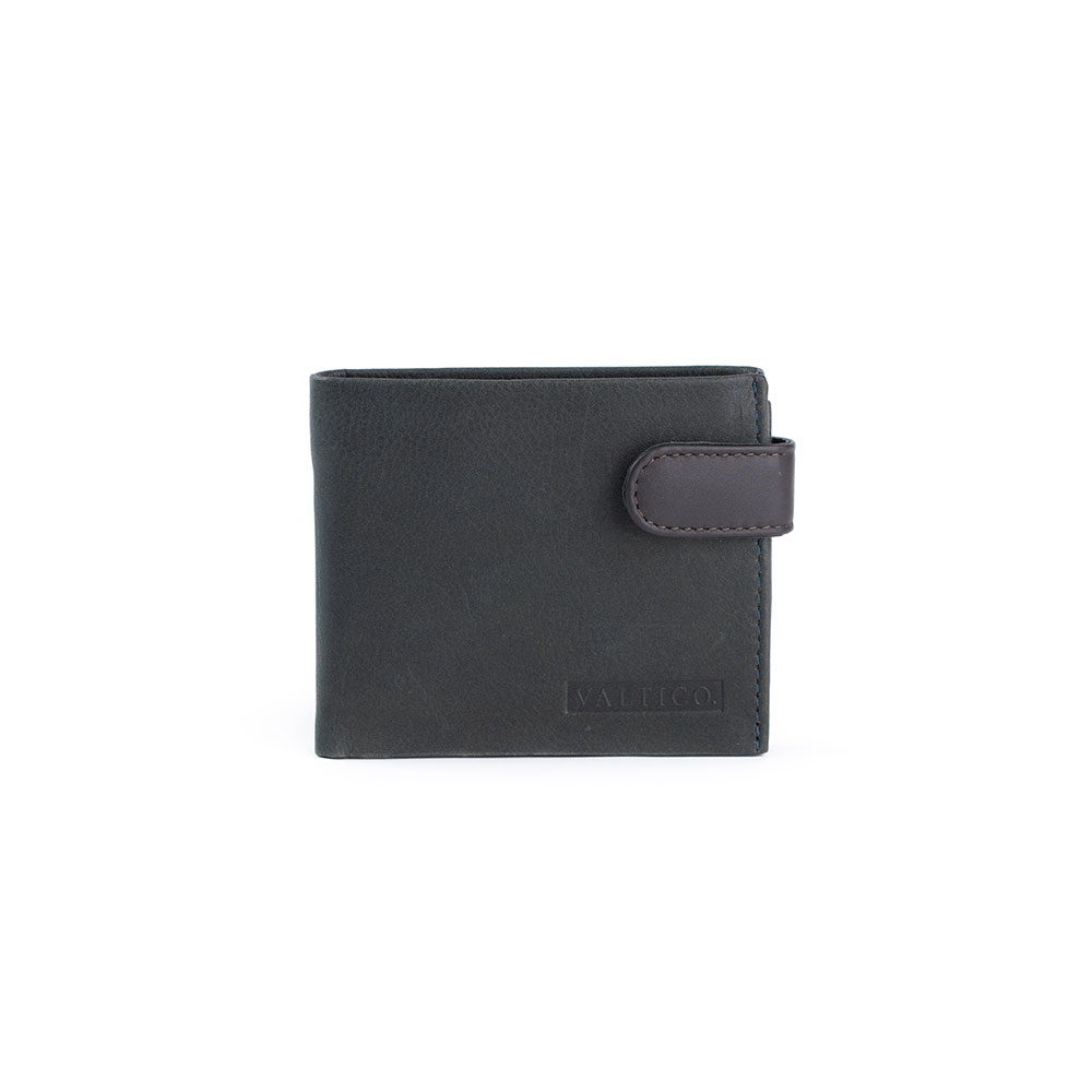 Cartera De Piel Para Hombre Color Azul - Valtico