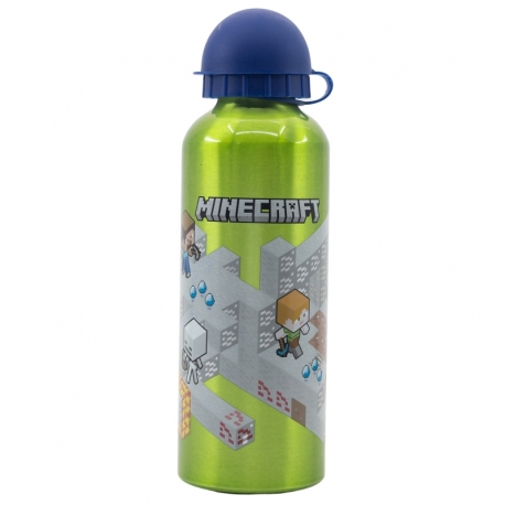 Botella De Aluminio Térmico Color Verde 530 ml - Minecraft