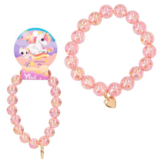 Pulseras de Bolas con Purpurina - Ylvi (Rosa)