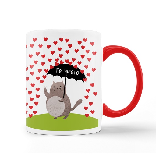 [TR7100] Taza Roja "Lluvia de corazones" - L'Informal