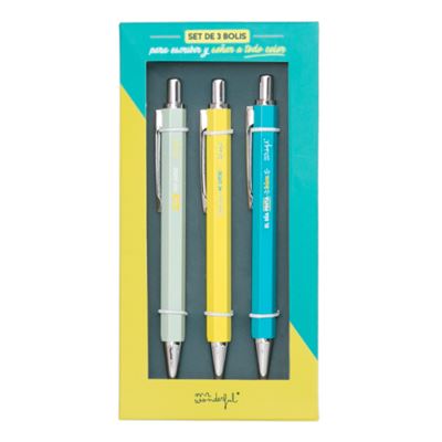 Set de 3 bolis para escribir y soñar a todo color - MrWonderful