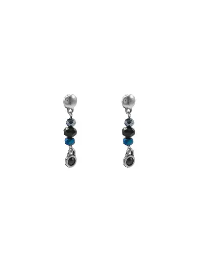 [246602-01] Pendientes Shine Negro - Ciclón