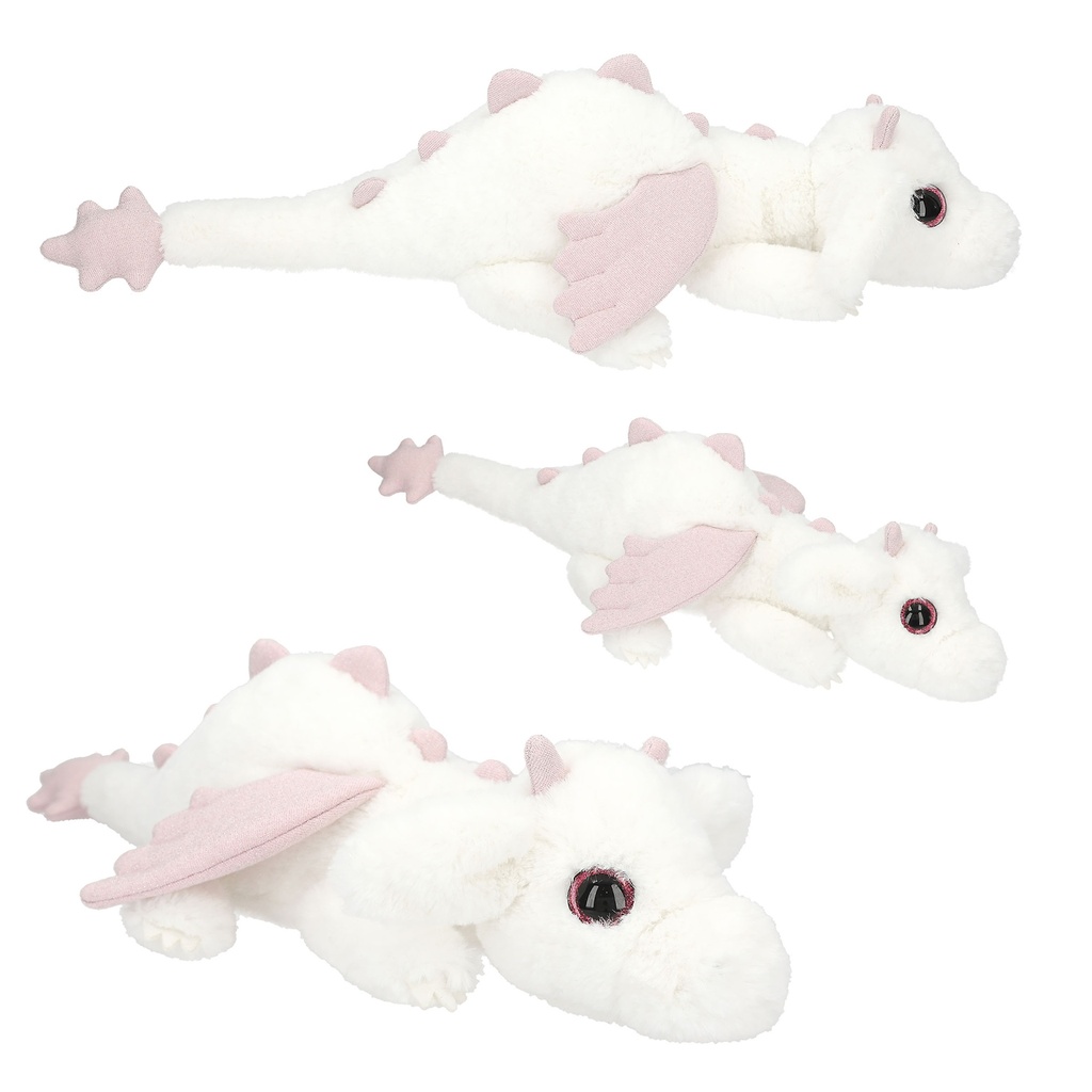 Peluche Dragón Blanco con Alas Rosas - TOPModel