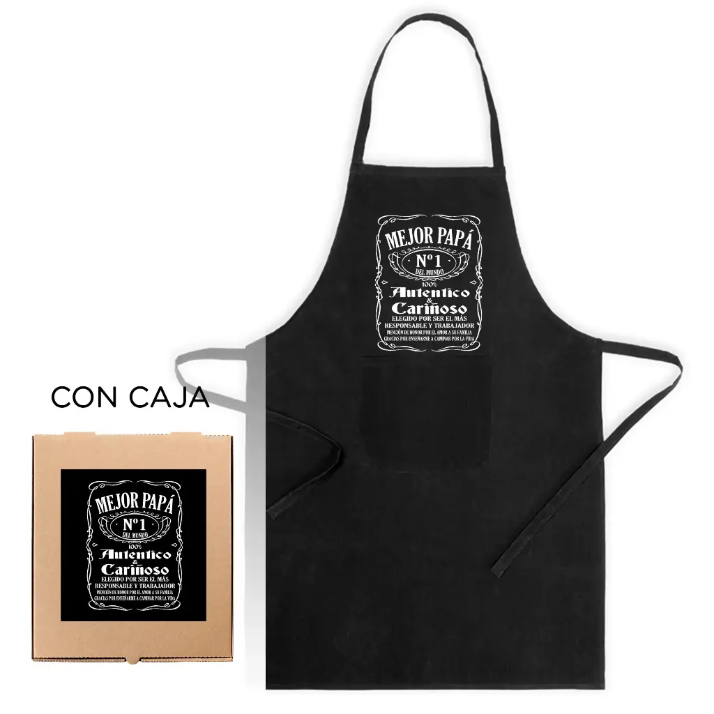 Delantal negro "El mejor Papa Nº1 del mundo" - L'Informal