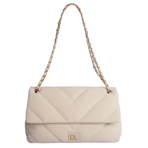 [0RV7834016] Bolso de Hombro Marfil - Don Algodón