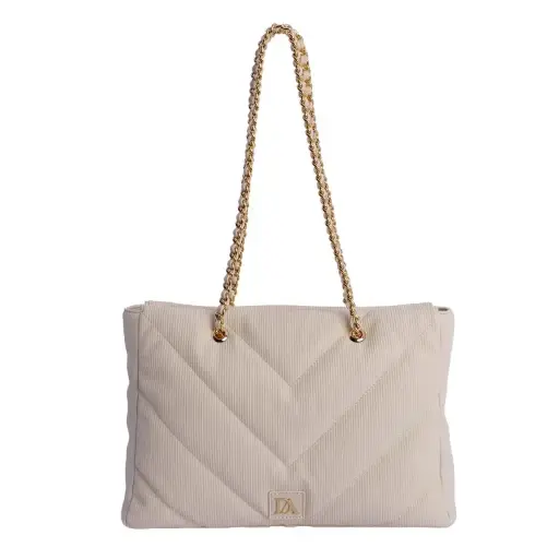 [0RV7833016] Bolso de Hombro Marfil - Don Algodón