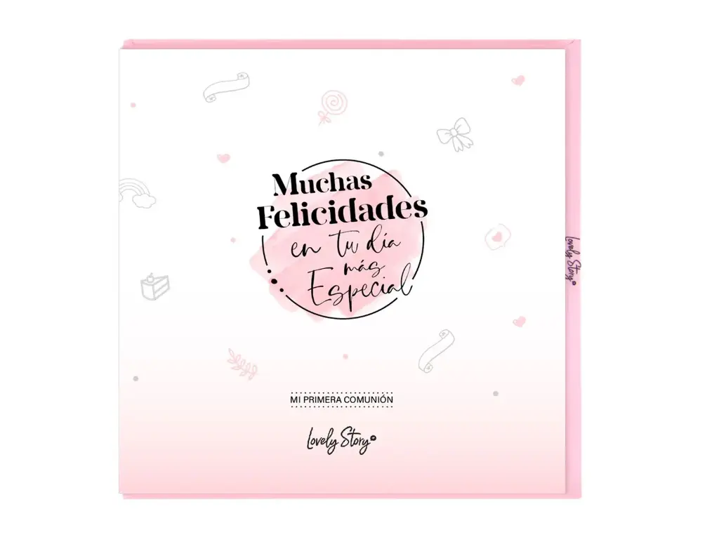 Tarjeta Comunión Rosa "Tu día más especial..." - Lovely Story