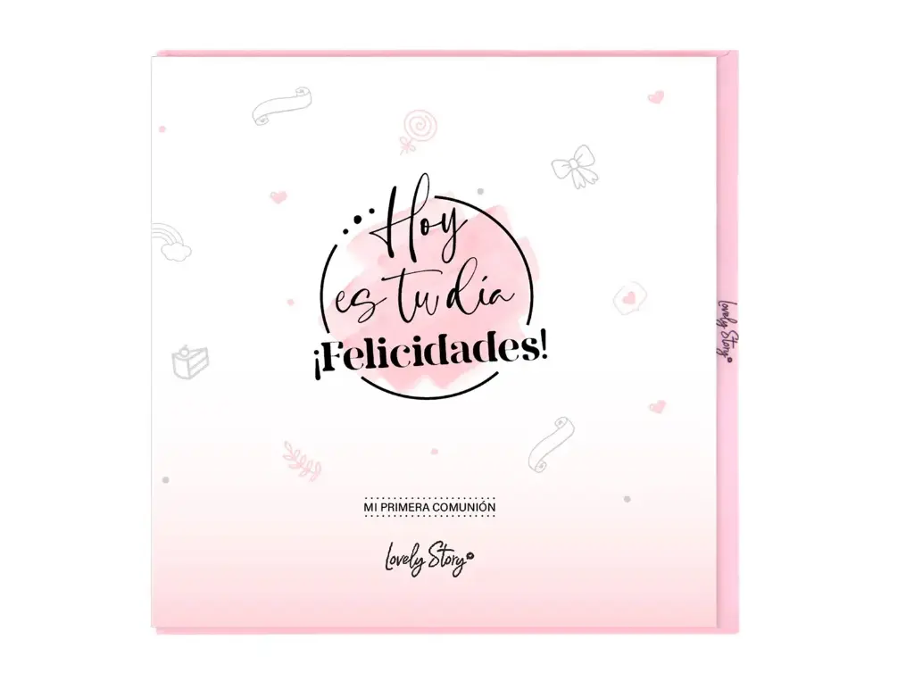 Tarjeta Comunión Rosa "Hoy es tu Día..." - Lovely Story