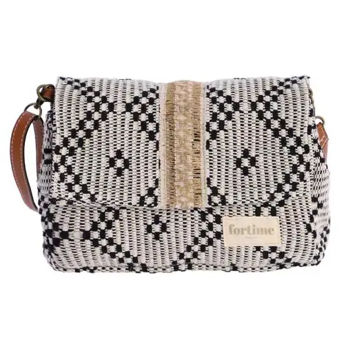 [0RV6441000] Bolso Bandolera de Tela con Patrón Geométrico - FORTime