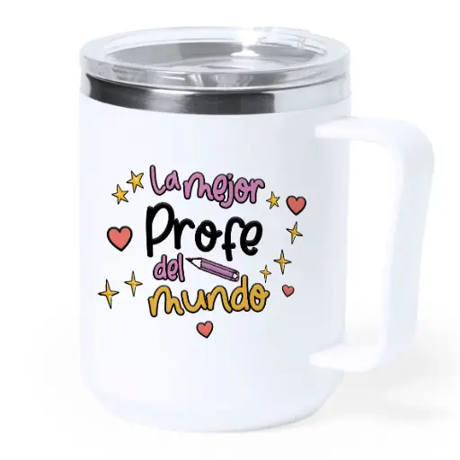 [TAT70] Taza Térmico Acero "La Mejor Profe del Mundo" - L'Informal