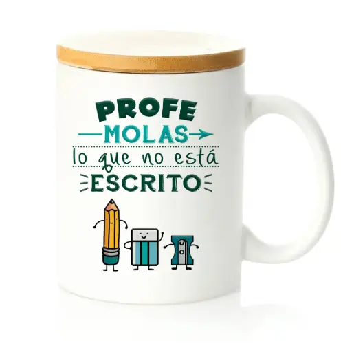[TTB6704] Taza Bambú "Profe Molas lo que No esta Escrito" - L'Informal