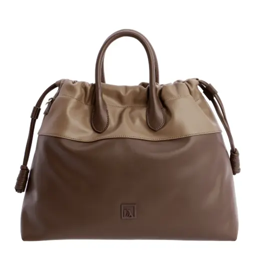 [0RI7852051] Bolso Mano C/B Marrón - Don Algodón