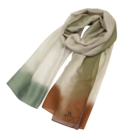 [0RI9672000] Pañuelo Degradado Verde y Marron- Don Algodón