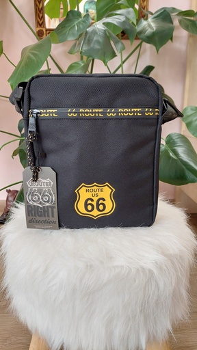 [R66_0LX8807001] Bandolera de Hombre Color Negro Joan - Route 66