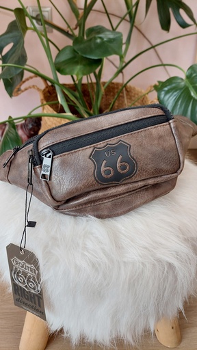 [R66_0LX8805051] Riñonera de Hombre Color Piel Ruben - Route 66 